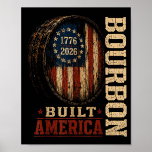 Vintage Built Aamerica Patriotic 250 Years Design Poster