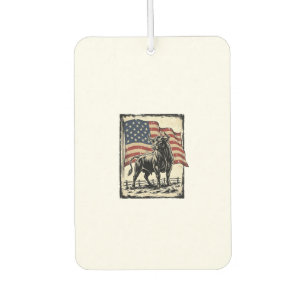 Vintage Bull American Flag Western Shirt Design_1 Car Air Freshener
