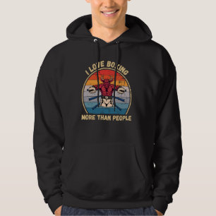 Vintage Bull I Love Boxing More Than People Boxing Hoodie
