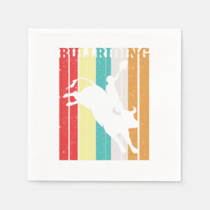 Vintage Bull Riding Retro Cowboy Country Rodeo Gif Napkin