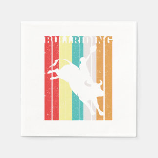 Vintage Bull Riding Retro Cowboy Country Rodeo Gif Napkin