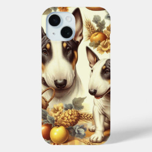 Vintage Bull Terrier Painting iPhone 15 Case