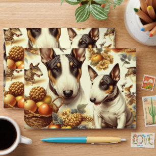 Vintage Bull Terrier Painting Envelope
