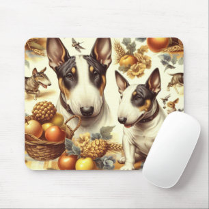 Vintage Bull Terrier Painting Mouse Pad