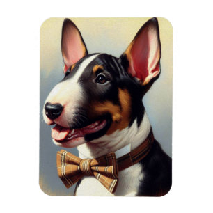 Vintage Bull Terrier Painting Portrait Magnet