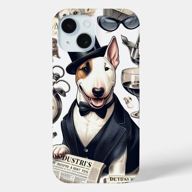 Vintage Bull Terrier Pattern Case-Mate iPhone Case (Back)