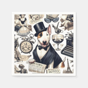 Vintage Bull Terrier Pattern Napkin
