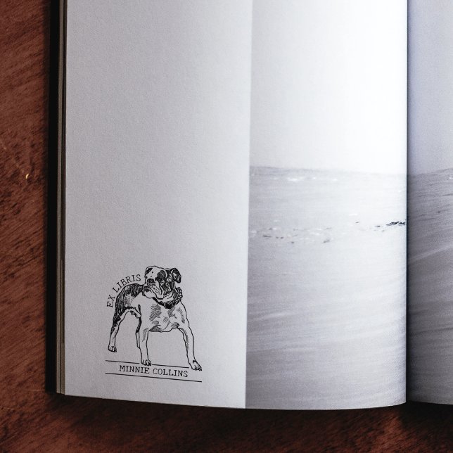 Vintage Bulldog Ex Libris Library Book  Rubber Stamp (Creator Uploaded)