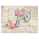 Vintage Bulldog Floral Bicycle Ephemera Decoupage