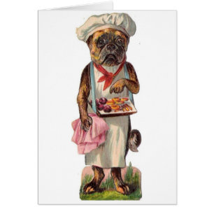 Vintage - Bulldog in Chef's Outfit,