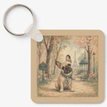 Vintage Bulldog Keychain – Antique Style