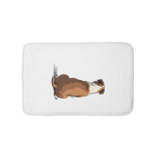 Vintage Bulldog Rear View Illustration Dog Lover G Bath Mat