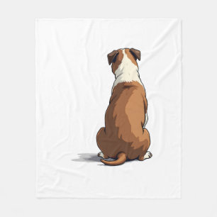 Vintage Bulldog Rear View Illustration Dog Lover G Fleece Blanket