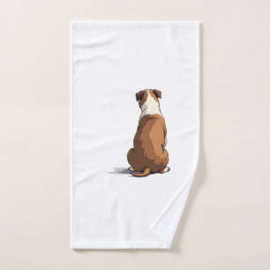 Vintage Bulldog Rear View Illustration Dog Lover G Hand Towel