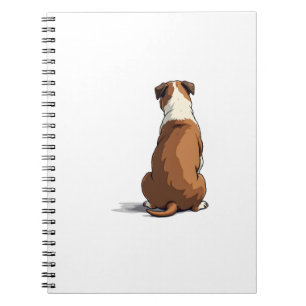 Vintage Bulldog Rear View Illustration Dog Lover G Notebook