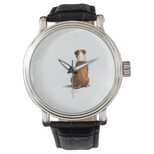 Vintage Bulldog Rear View Illustration Dog Lover G Watch
