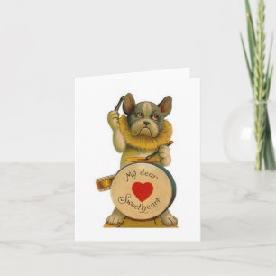 Vintage Bulldog Valentine's Day Card