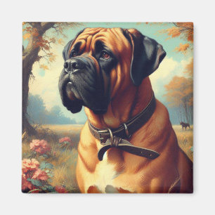 Vintage Bullmastiff Painting Magnet