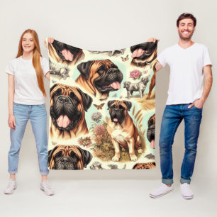 Vintage Bullmastiff Seamless Fleece Blanket