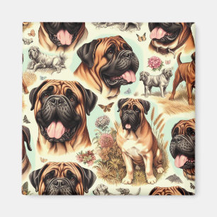 Vintage Bullmastiff Seamless Magnet