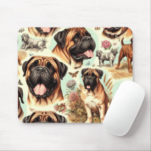 Vintage Bullmastiff Seamless Mouse Pad