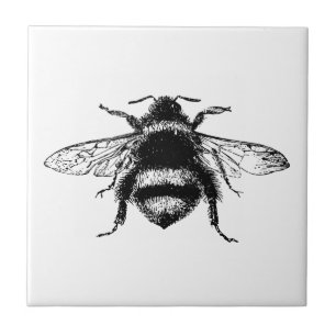 Vintage Bumble bee Ceramic Tile