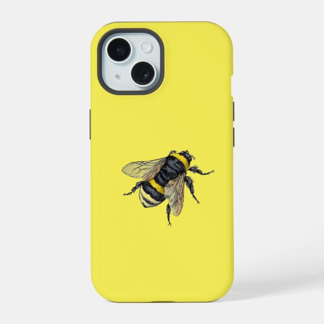Vintage Bumble Bee iPhone 15 Case (Back)