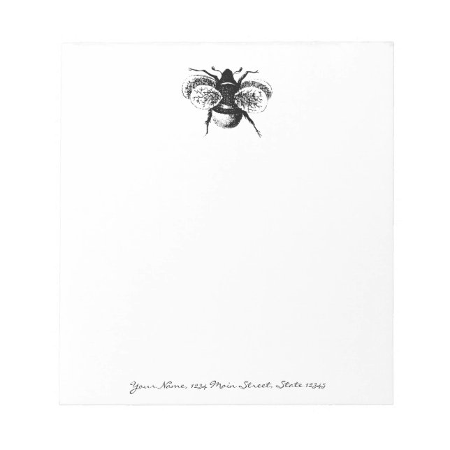 Vintage Bumblebee Notepad (Front)