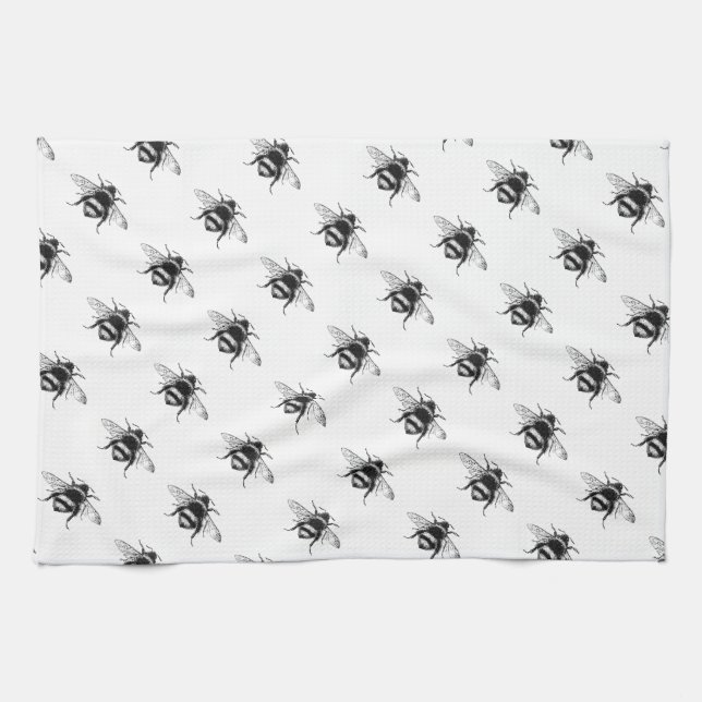 Vintage BumbleBee Tea Towel (Horizontal)