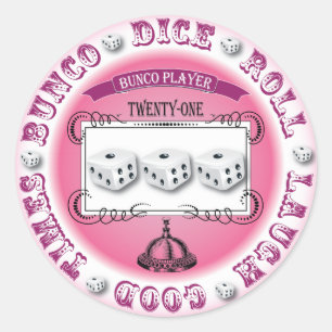 Vintage Bunco Round Design Classic Round Sticker