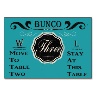 Vintage Bunco Table Card - #3