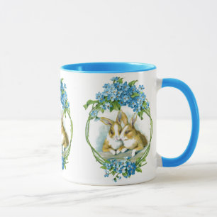Vintage Bunnies Illustration Mug