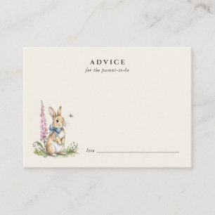 Vintage Bunny Baby shower Advice  Card