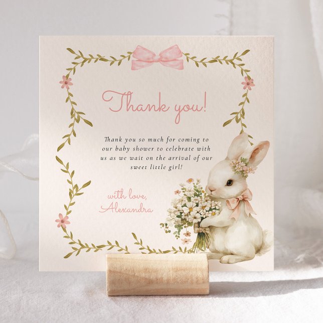 Vintage Bunny Baby Shower Thank you Card (Creator Uploaded)
