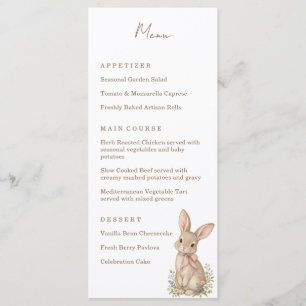Vintage Bunny Botanical Baby Shower Menu
