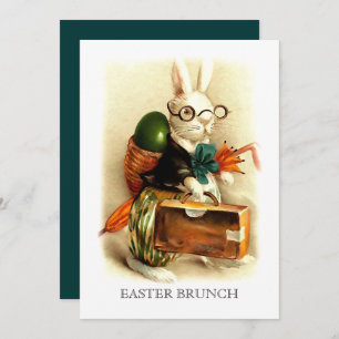 Vintage Bunny Custom Easter Brunch  Invitation