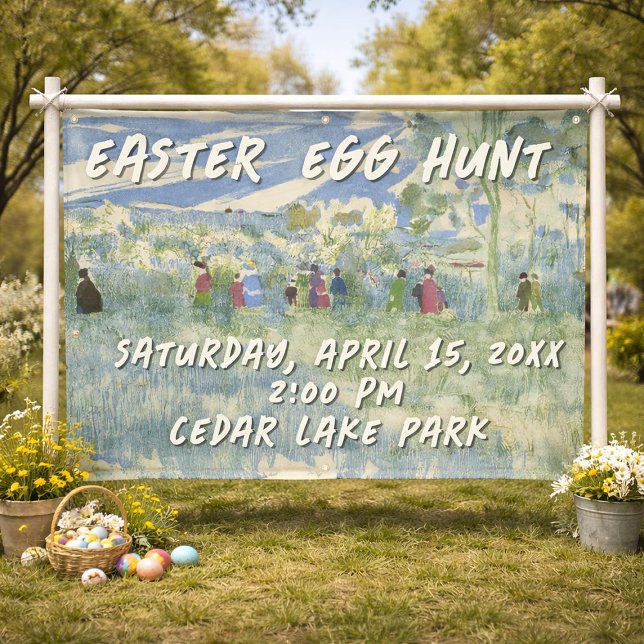 Vintage Bunny Easter Egg Hunt Banner (Creator Uploaded)