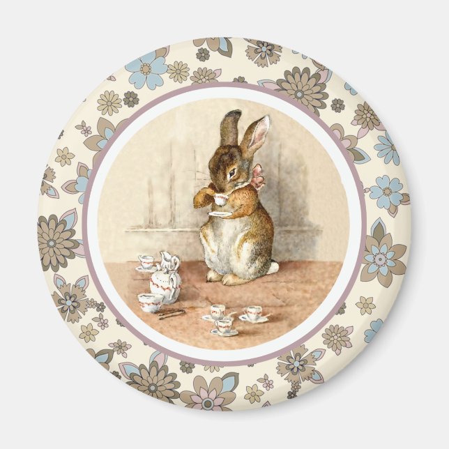 Vintage Bunny Easter Gift Magnets (Front)