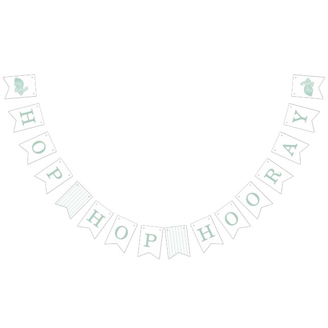 Vintage Bunny Frame Easter Bunting Banner - Mint (All)