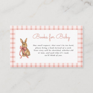 Vintage Bunny Girl Baby Shower Books for Baby Enclosure Card