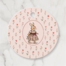 Vintage Bunny Girl Favour Floral Rabbit Baby Showe