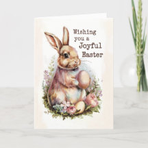 Vintage Bunny Joyful Easter