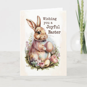 Vintage Bunny Joyful Easter Holiday Card