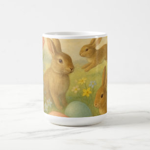 Vintage Bunny/Rabbit Easter Egg/Spring  Fleece  Coffee Mug