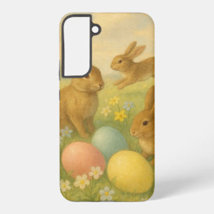 Vintage Bunny/Rabbit Easter Egg/Spring Fleece Samsung Galaxy Case