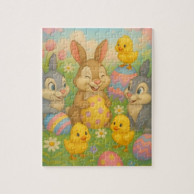 Vintage Bunny/Rabbit Easter Egg/Spring  Jigsaw Puzzle (Vertical)