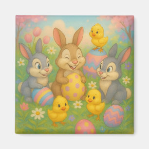 Vintage Bunny/Rabbit Easter Egg/Spring Magnet