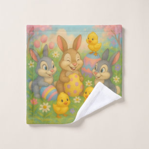Vintage Bunny/Rabbit Easter Egg/Spring Wash Cloth