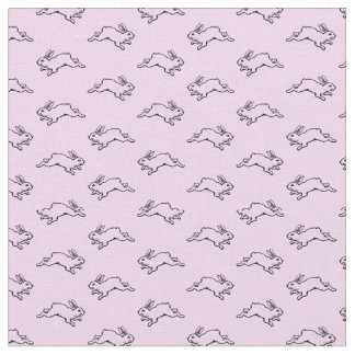 Vintage Bunny Rabbits Illustrated CUSTOM BG COLOR Fabric