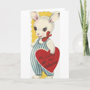 Vintage Bunny Valentine Holiday Card